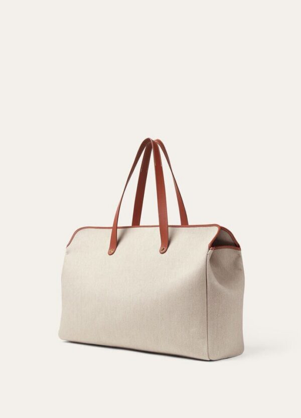FAP5680_F6YB_MEDIUM_d9a9ff44-bd4b-4150-a465-c1f4f65c100d.jpg Loro Piana Laguna Shopper bag Cotton, Linen, Calfskin