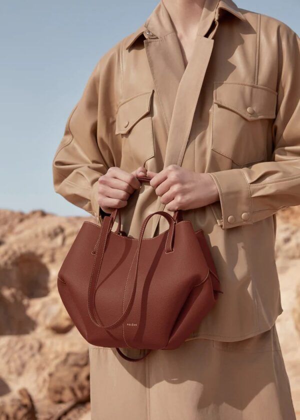 Polène Cyme Mini Edition Textured Cognac