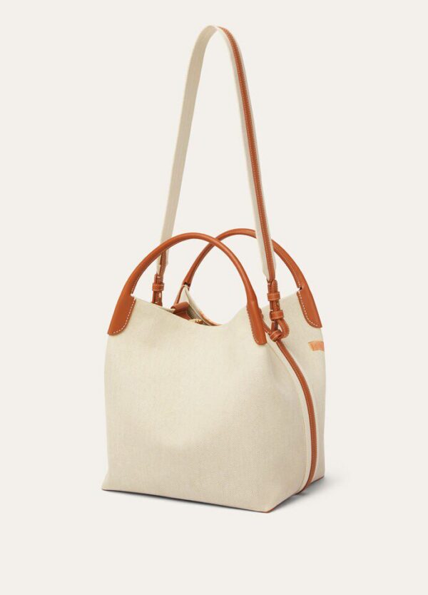 dd_a8647eb8-ca8b-4a56-bbad-eafa0b3f7510.jpg Loro Piana Large Bale bag Cotton, Linen, Calfskin