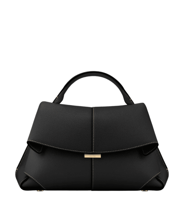 packshot-front_daily-bag-noir.png Polène Mokki Edition Textured Black