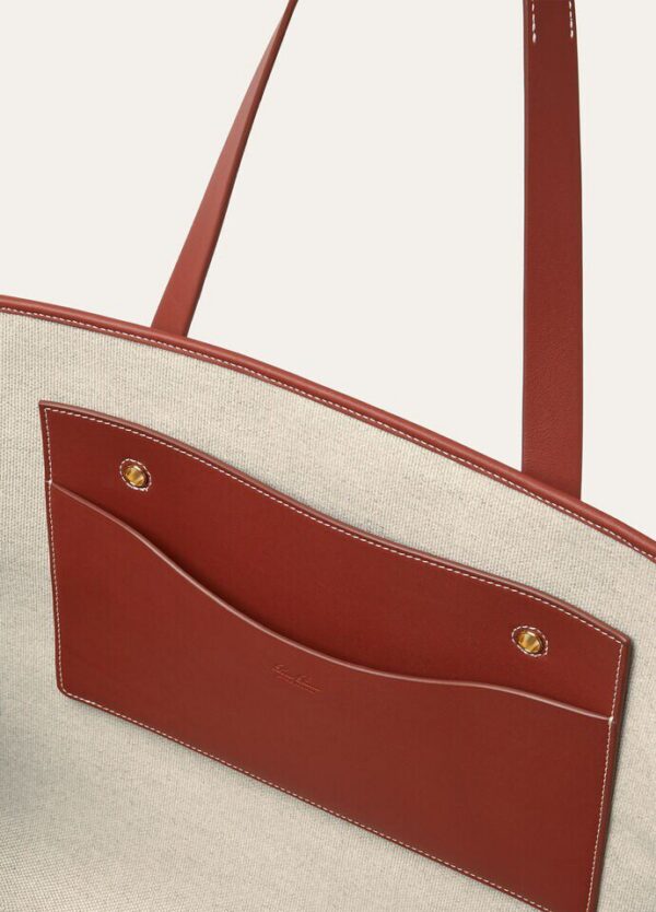 z_f20e2c2f-38de-4ed8-a938-3a9bcfdb5e57.jpg Loro Piana Laguna Shopper bag Cotton, Linen, Calfskin