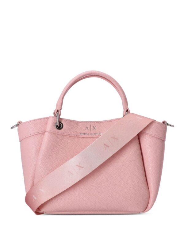22015229_52245379_1000.jpg Armani Exchange logo-strap pebbled tote bag