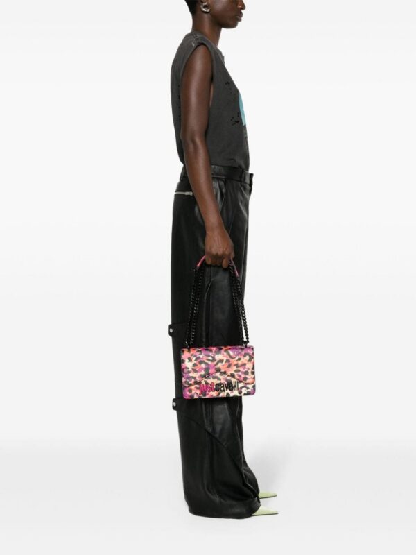 22077889_52073939_1000.jpg Just Cavalli logo-lettering leopard-print shoulder bag