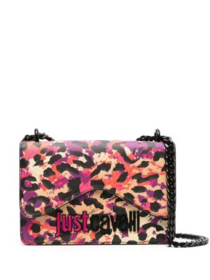 22077889_52073950_1000.jpg Just Cavalli logo-lettering leopard-print shoulder bag