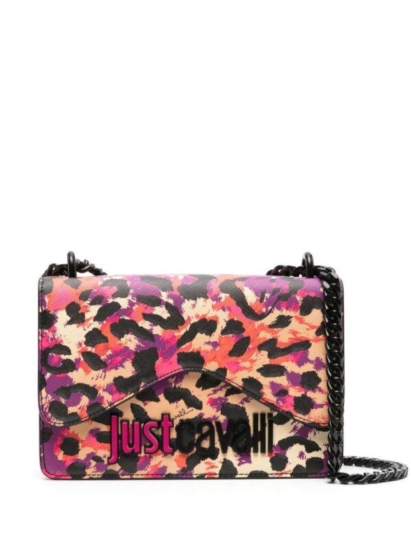 22077889_52073950_1000.jpg Just Cavalli logo-lettering leopard-print shoulder bag