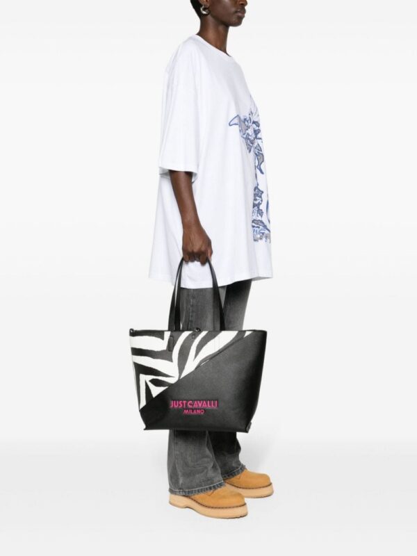 22079590_52071926_1000.jpg Just Cavalli zebra-print panelled tote bag