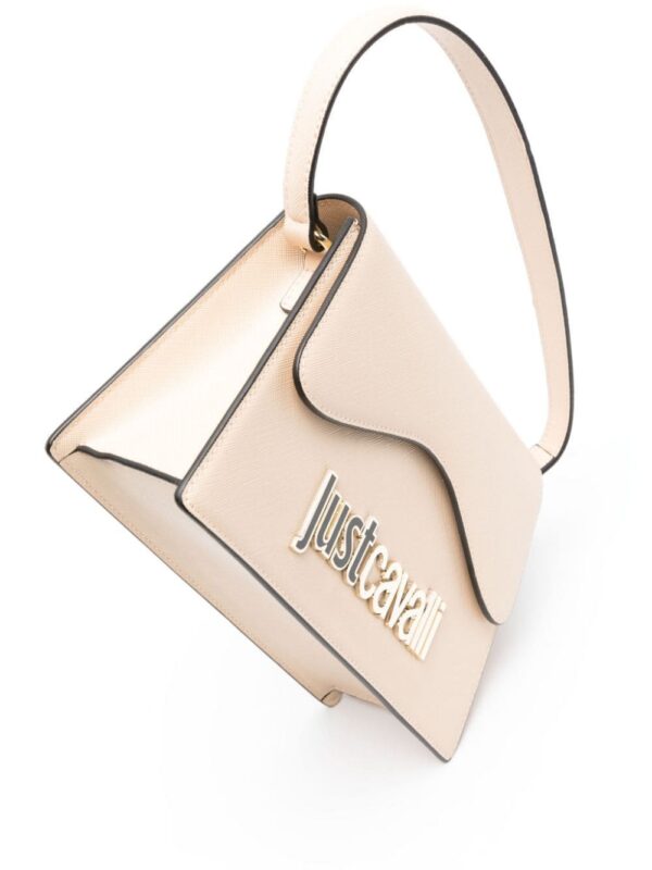 Just Cavalli logo-lettering saffiano-leather tote bag