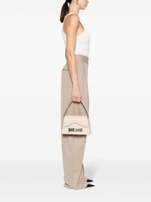 Just Cavalli logo-lettering saffiano-leather tote bag