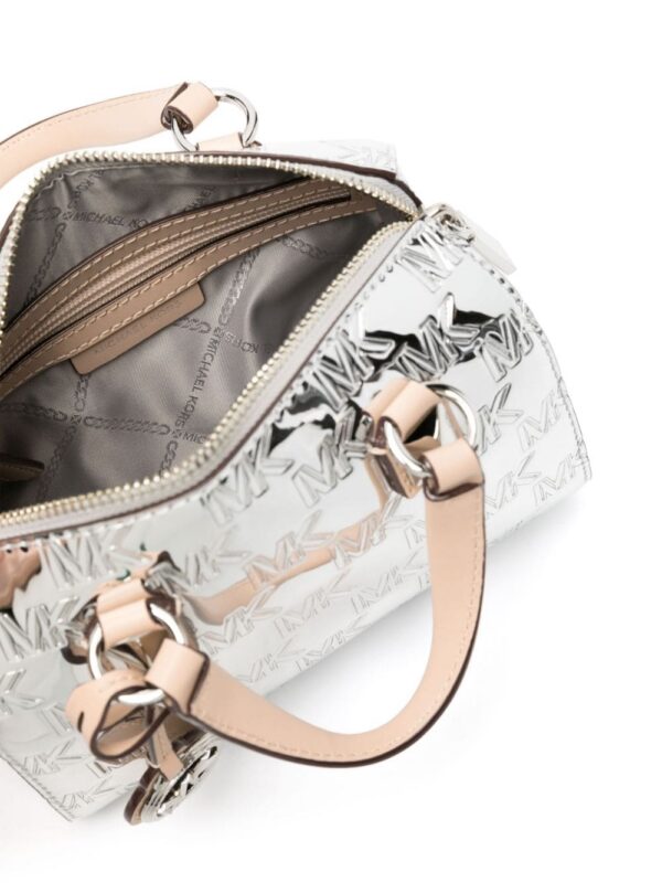 22096413_51981602_1000.jpg Michael Kors logo-debossed metallic-finish tote bag