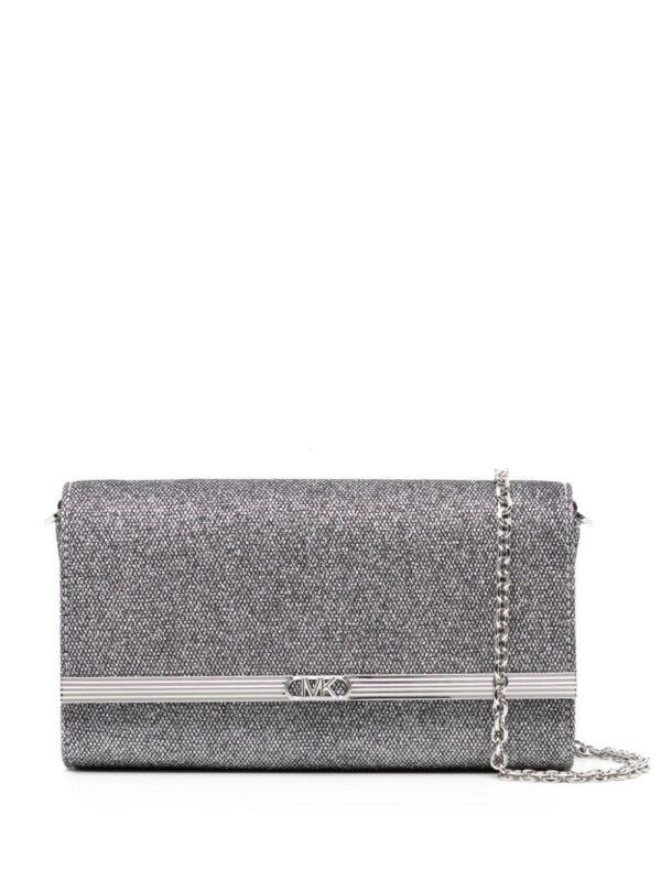 Michael Kors large Mona glitter-detail clutch bag