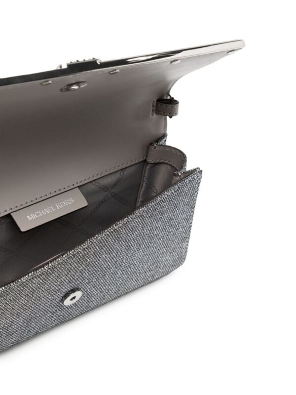 Michael Kors large Mona glitter-detail clutch bag