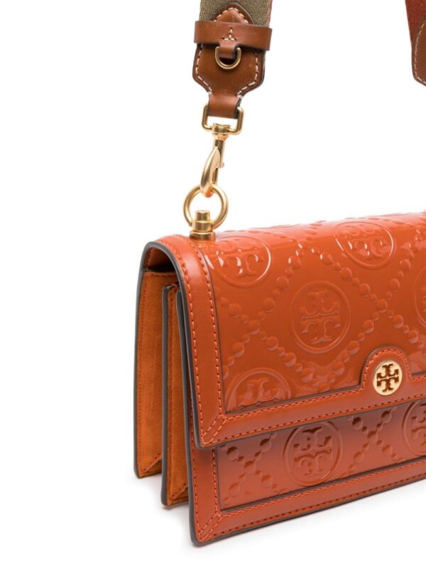 Tory Burch T Monogram patent-leather crossbody bag