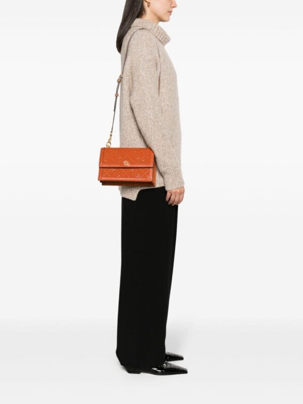 Tory Burch T Monogram patent-leather crossbody bag