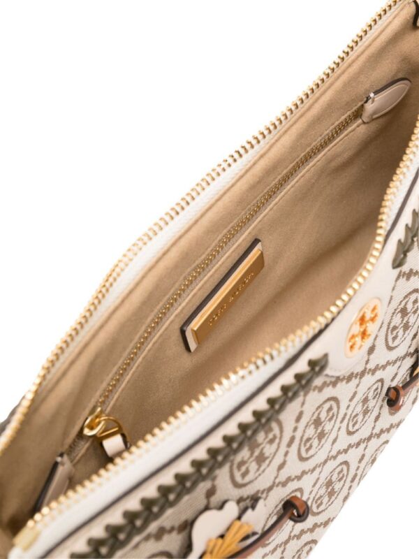 Tory Burch T Monogram floral-appliqué shoulder bag