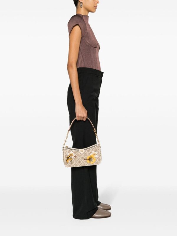 Tory Burch T Monogram floral-appliqué shoulder bag