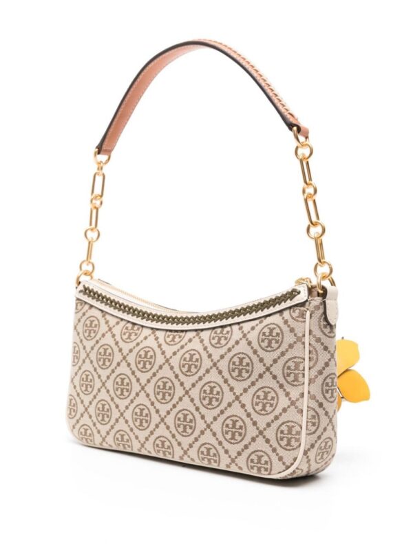 Tory Burch T Monogram floral-appliqué shoulder bag