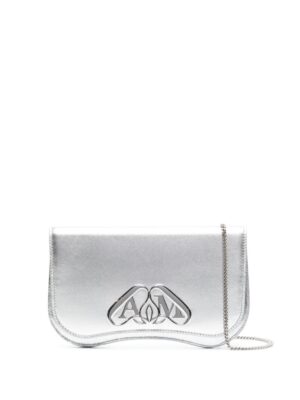 22294370_52173237_1000.jpg Alexander McQueen logo-plaque metallic clutch bag