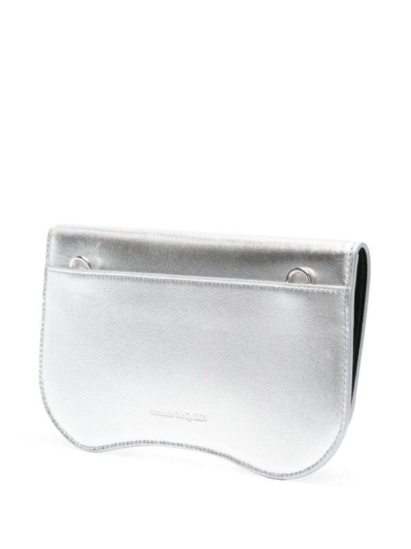 22294370_52173240_1000.jpg Alexander McQueen logo-plaque metallic clutch bag