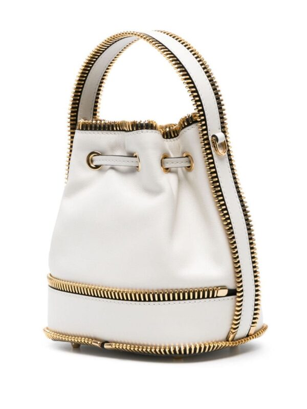 22301440_52171104_1000.jpg Moschino exposed-zip detail leather bucket bag