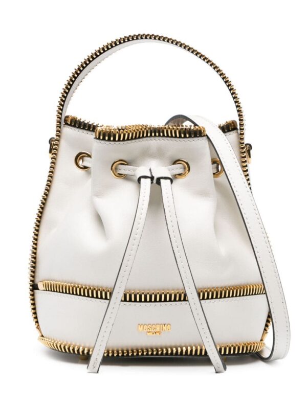 22301440_52171883_1000.jpg Moschino exposed-zip detail leather bucket bag