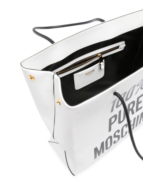 Moschino logo-print leather tote bag