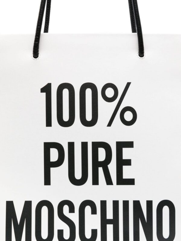Moschino logo-print leather tote bag