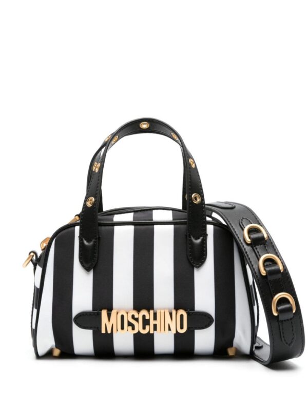 22301452_52558184_1000.jpg Moschino logo-lettering striped tote bag