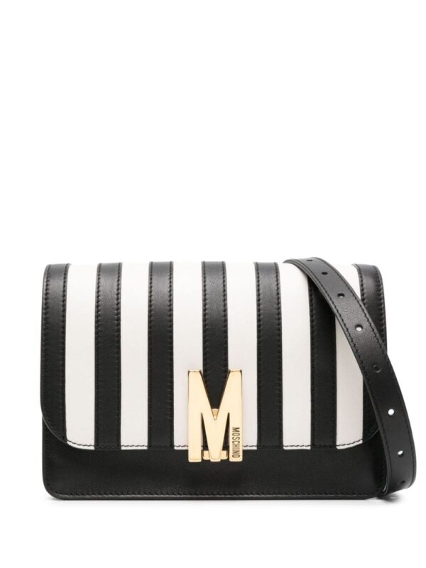 22301455_52172552_1000.jpg Moschino logo-buckle striped crossbody bag