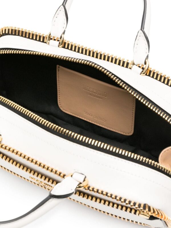 22301461_52798344_1000.jpg Moschino exposed-zip leather tote bag