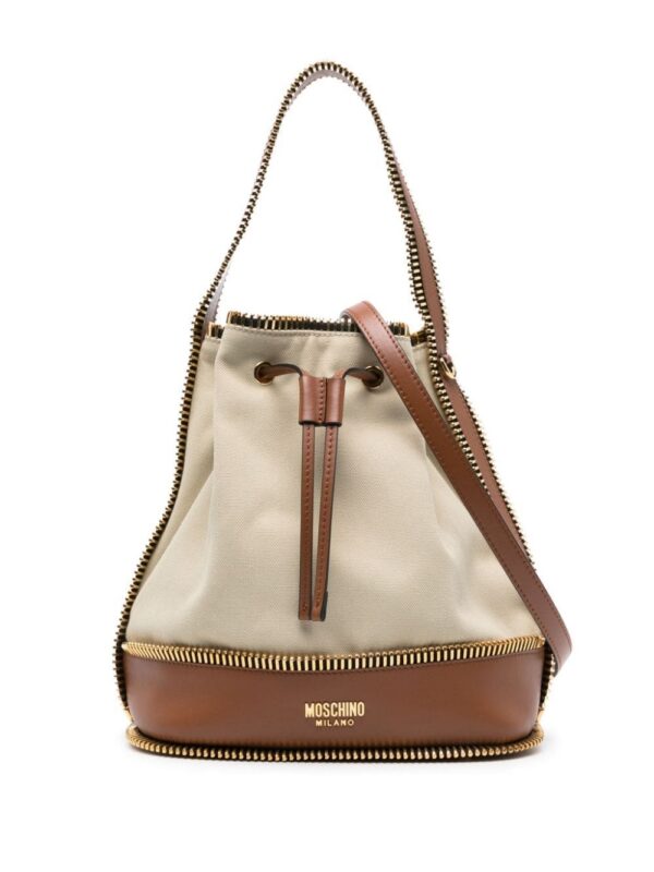 22303324_52176603_1000.jpg Moschino exposed-zip detail canvas bucket bag