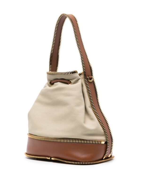 22303324_52176606_1000.jpg Moschino exposed-zip detail canvas bucket bag