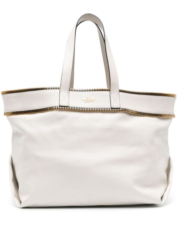 22303326_52177177_1000.jpg Moschino exposed-zip detail leather tote bag