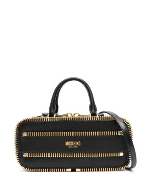 22303330_52798140_1000.jpg Moschino exposed-zip leather tote bag