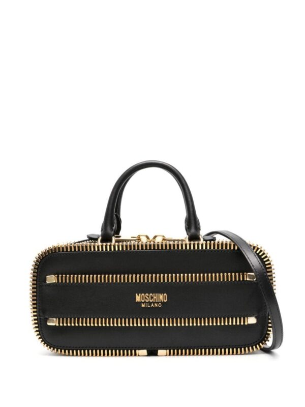 22303330_52798140_1000.jpg Moschino exposed-zip leather tote bag