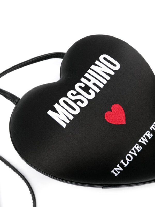 Moschino logo-embroidered leather shoulder bag