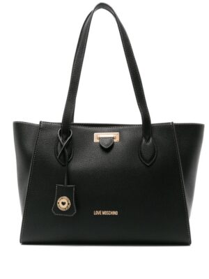 22363623_52294112_1000.jpg Love Moschino logo-lettering grained tote bag