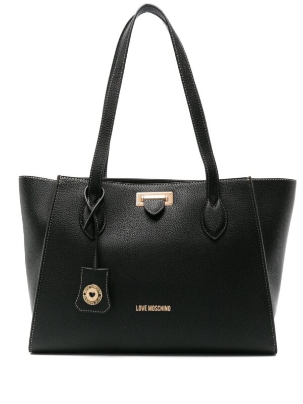 22363623_52294112_1000.jpg Love Moschino logo-lettering grained tote bag