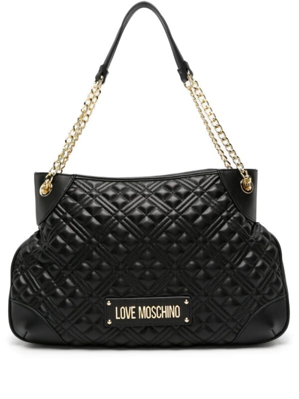 22363645_52291253_1000.jpg Love Moschino logo-plaque quilted tote bag