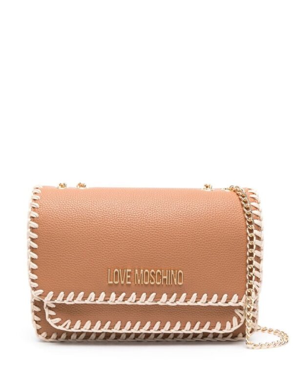 22403421_52396769_1000.jpg Love Moschino logo-lettering grained shoulder bag