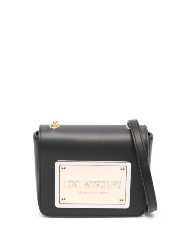 22465195_52400583_1000.jpg Love Moschino logo-plaque leather cross body bag