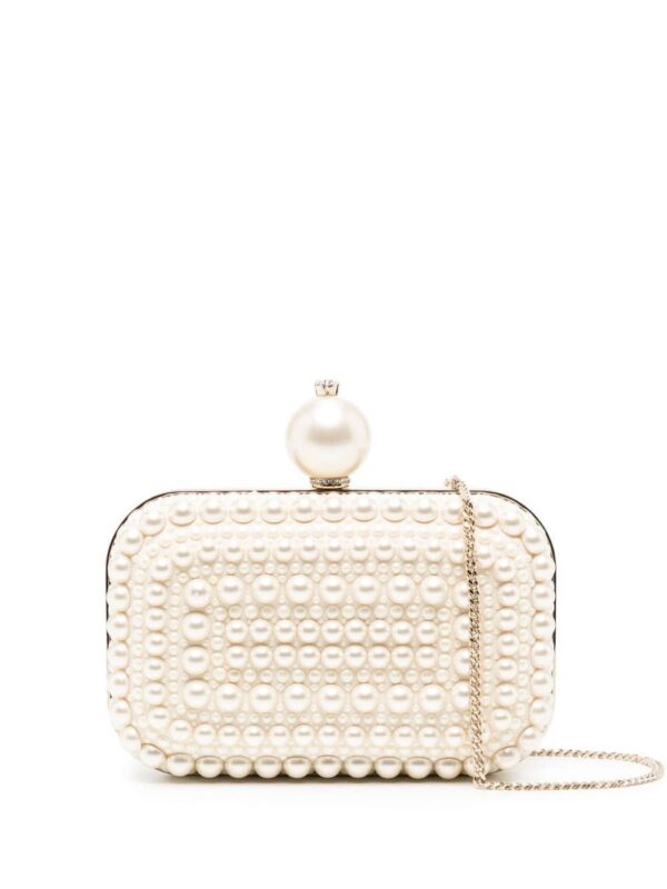 Jimmy Choo Cloud pearl-embellished clutch bag