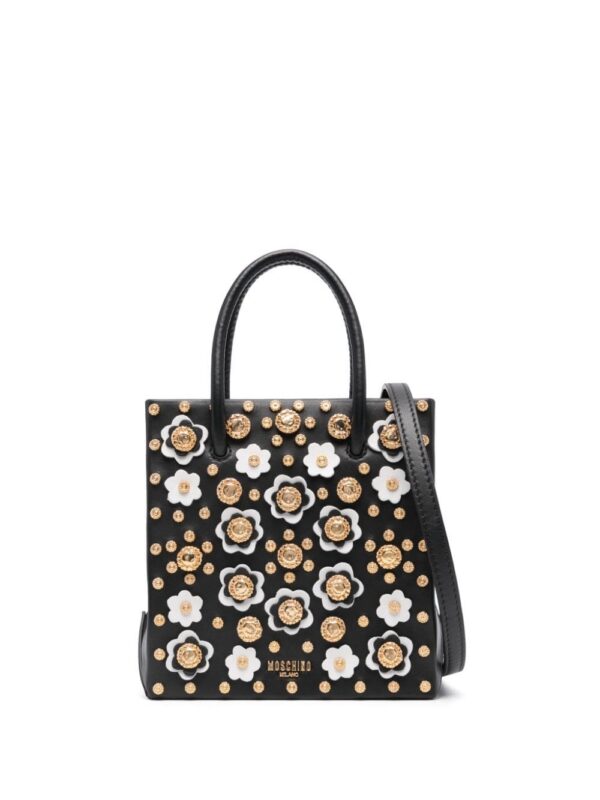 22499555_52464985_1000.jpg Moschino floral stud-detailing tote bag