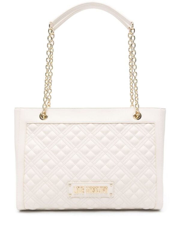22521079_48163452_1000.jpg Love Moschino logo-lettering quilted tote bag