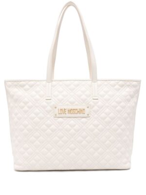 22521092_48163422_1000.jpg Love Moschino logo-lettering quilted tote bag