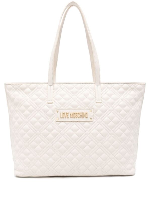 22521092_48163422_1000.jpg Love Moschino logo-lettering quilted tote bag