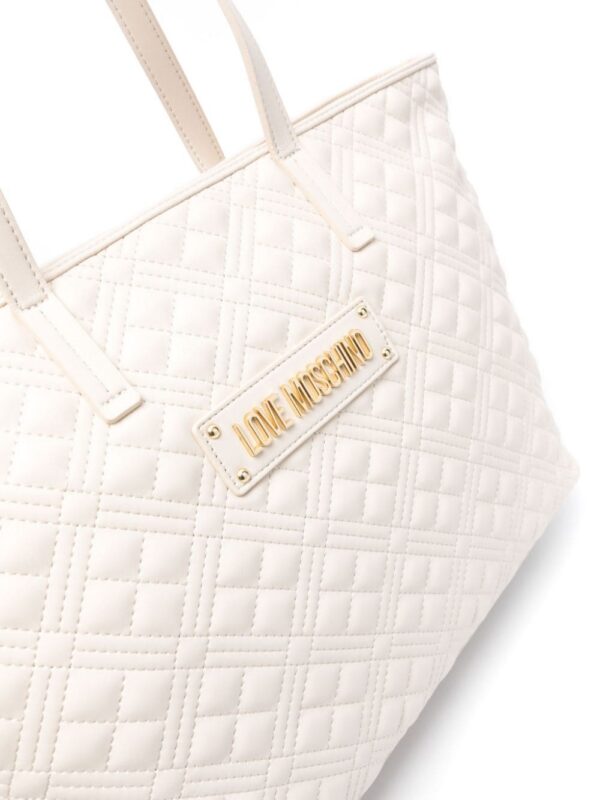 22521092_48164074_1000.jpg Love Moschino logo-lettering quilted tote bag