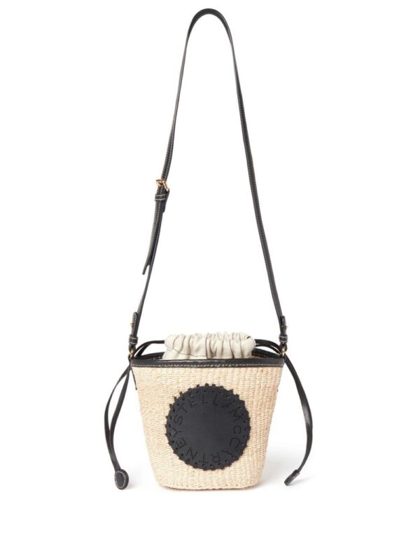 22608280_52923314_1000.jpg Stella McCartney logo-appliqué abaca bucket bag