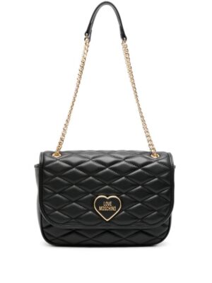 22665795_52795258_1000.jpg Love Moschino logo-lettering matelassé shoulder bag