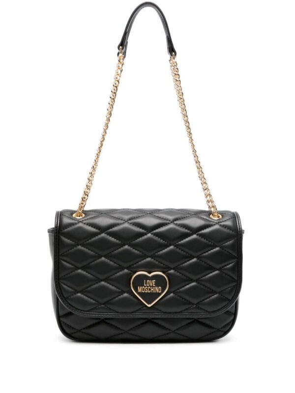 22665795_52795258_1000.jpg Love Moschino logo-lettering matelassé shoulder bag