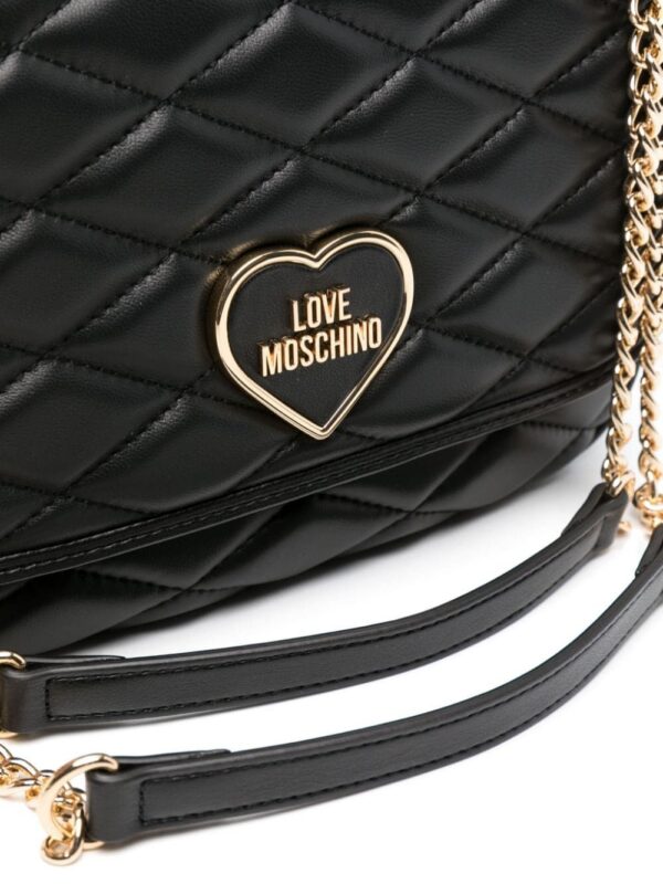 22665795_52795265_1000.jpg Love Moschino logo-lettering matelassé shoulder bag